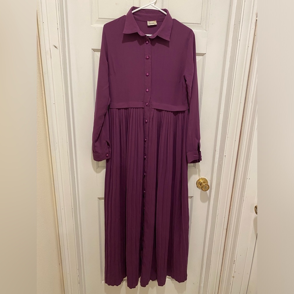 Burun Elegant Purple Maxi Dress EU 40